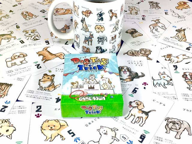 全36枚の犬カードは、作者のおーつぼじゅうじんさん渾身の描き下ろしイラストを使用